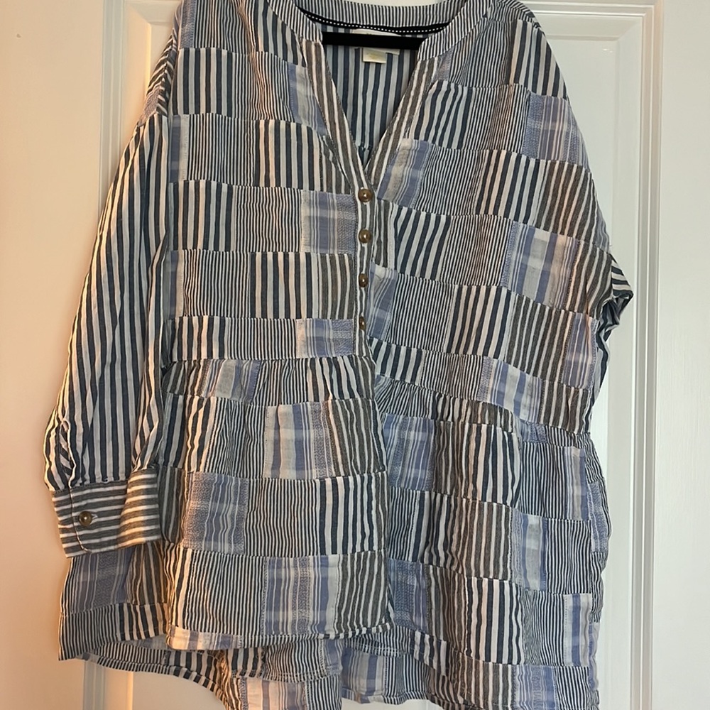 Oversized patch blue top - Picture 3 of 3